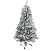 Nearly Natural 5 Flocked Rock Springs Spruce Christmas Tree - Green