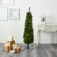thumbnail image 1 of Nearly Natural 5ft Green Pencil Christmas Tree with 100 Clear LED Lights, 1 of 8