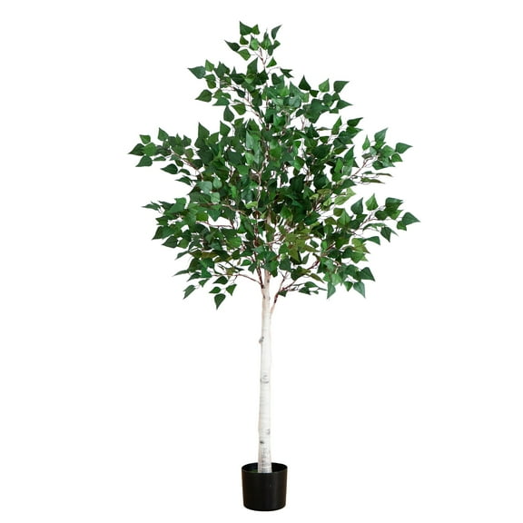 Nearly Natural Pre-Lit Birch Artificial Tree - 5' - Warm White LED Lights