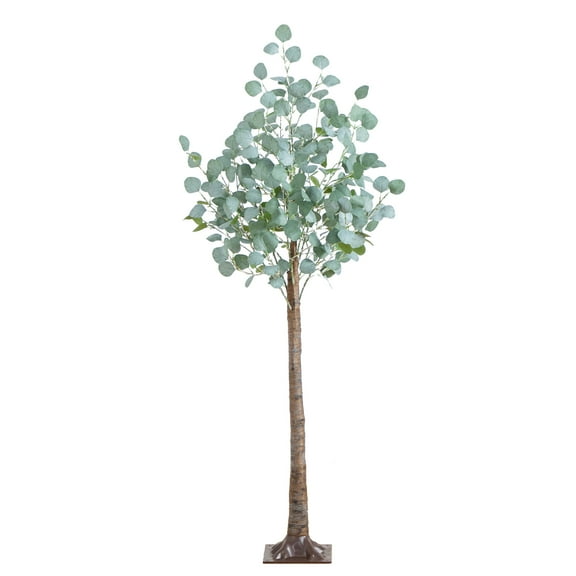 Nearly Natural 5ft. Lighted Artificial Eucalyptus Tree with 300 Warm White LED Lights