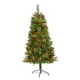 thumbnail image 1 of Nearly Natural 5ft. Norway Mixed Pine Artificial Christmas Tree with 200 Clear LED Lights, Pine Cones and Berries, 1 of 10