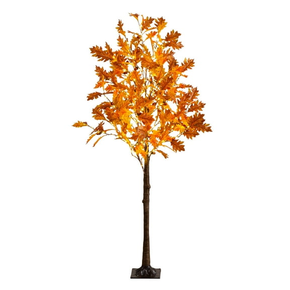 Nearly Natural Pre-Lit Maple Autumn Artificial Fall Tree - 5' - Warm White LED Lights