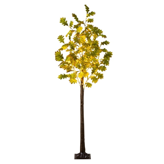 Nearly Natural Pre-Lit Oak Fall Harvest Artificial Tree - 5' - Warm White LED Lights