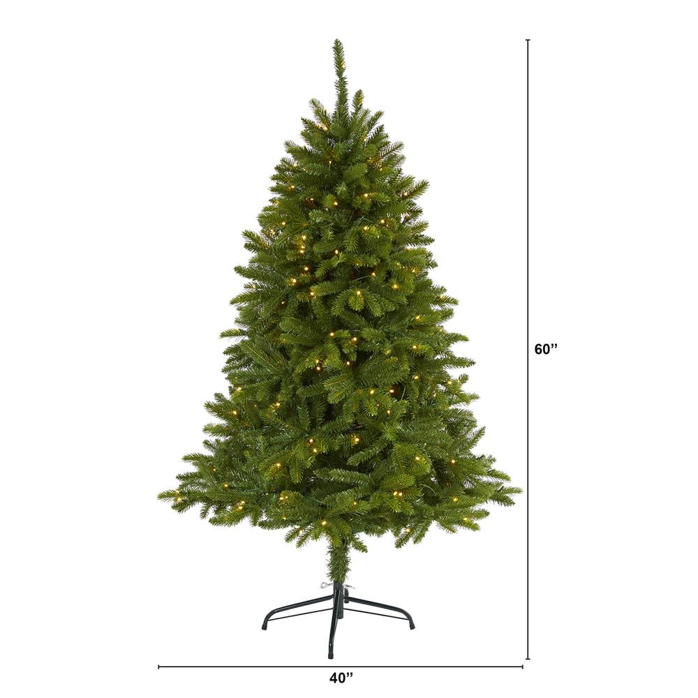 5 ft. Sierra Spruce Natural Look Artificial Christmas Tree with 200 Clear LED Lights