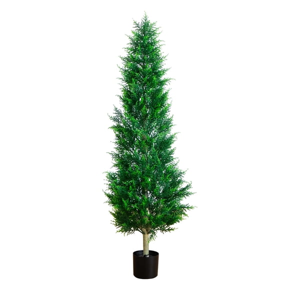 Nearly Natural 5ft. UV Resistant Artificial Cypress Tower Tree (Indoor/Outdoor)