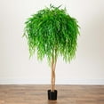 thumbnail image 1 of Nearly Natural Potted Willow Artificial Tree - 5' - Green, 1 of 7