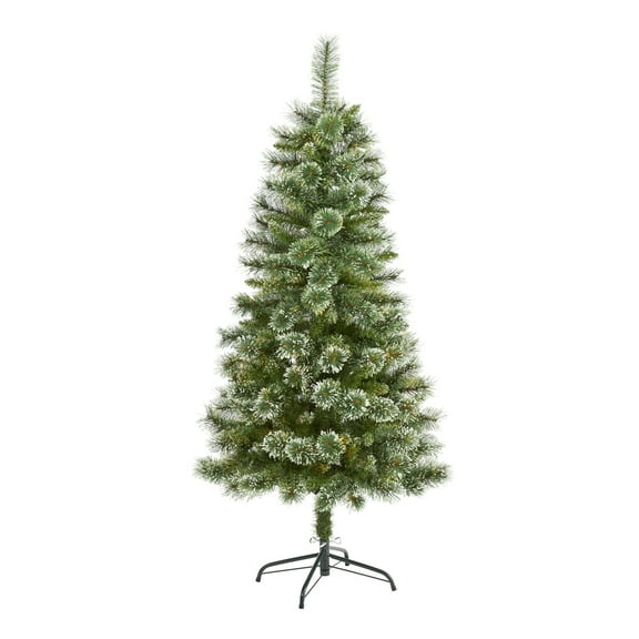 Nearly Natural 5ft. Wisconsin Slim Snow Tip Pine Artificial Christmas Tree, Green