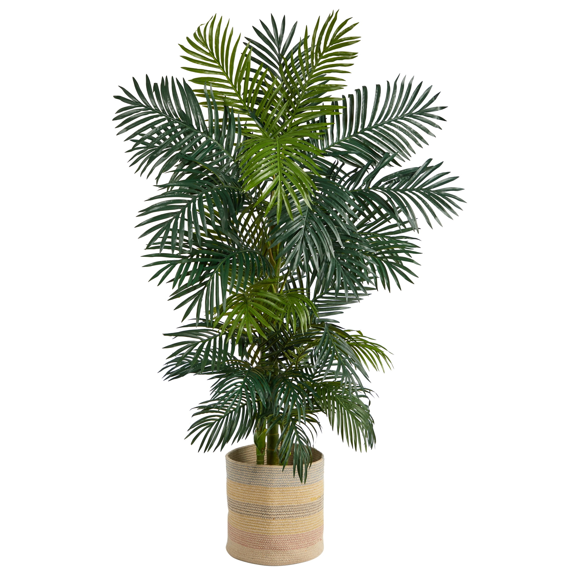 Nearly Natural 6.5' Golden Cane Palm Artificial Tree in Handmade