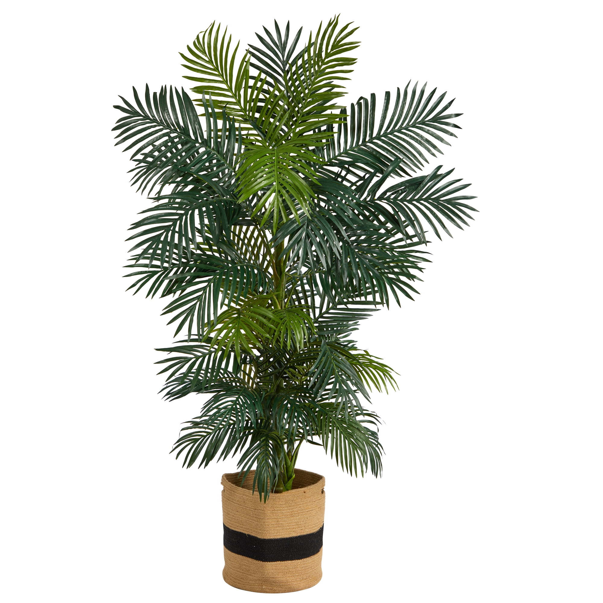 Nearly Natural 6.5' Golden Cane Palm Artificial Tree in Natural Jute