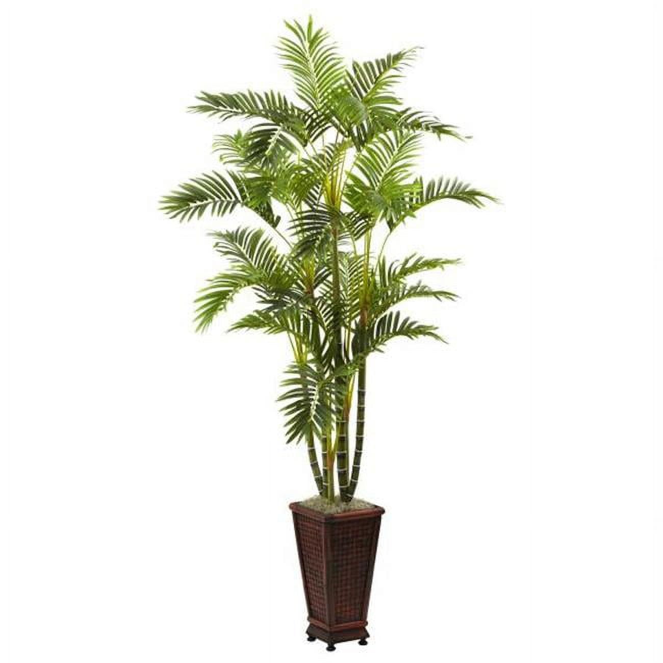 Elegant 6.5 ft Silk Areca Palm in Decorative Plastic Planter