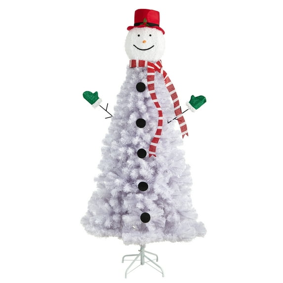 Nearly Natural 6.5' Snowman Artificial Christmas Tree with 804 Bendable Branches
