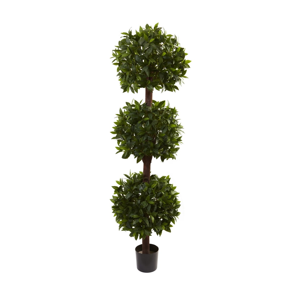 6.5-ft Green Silk Triple Ball Topiary Plant