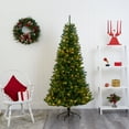 thumbnail image 1 of Nearly Natural 6.5ft. Green Valley Fir Artificial Christmas Tree with 350 Clear LED Lights 1125 Bendable Branches, Green, 1 of 8