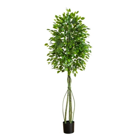 Nearly Natural 6.5ft. UV Resistant Artificial Ficus Tree (Indoor/Outdoor)