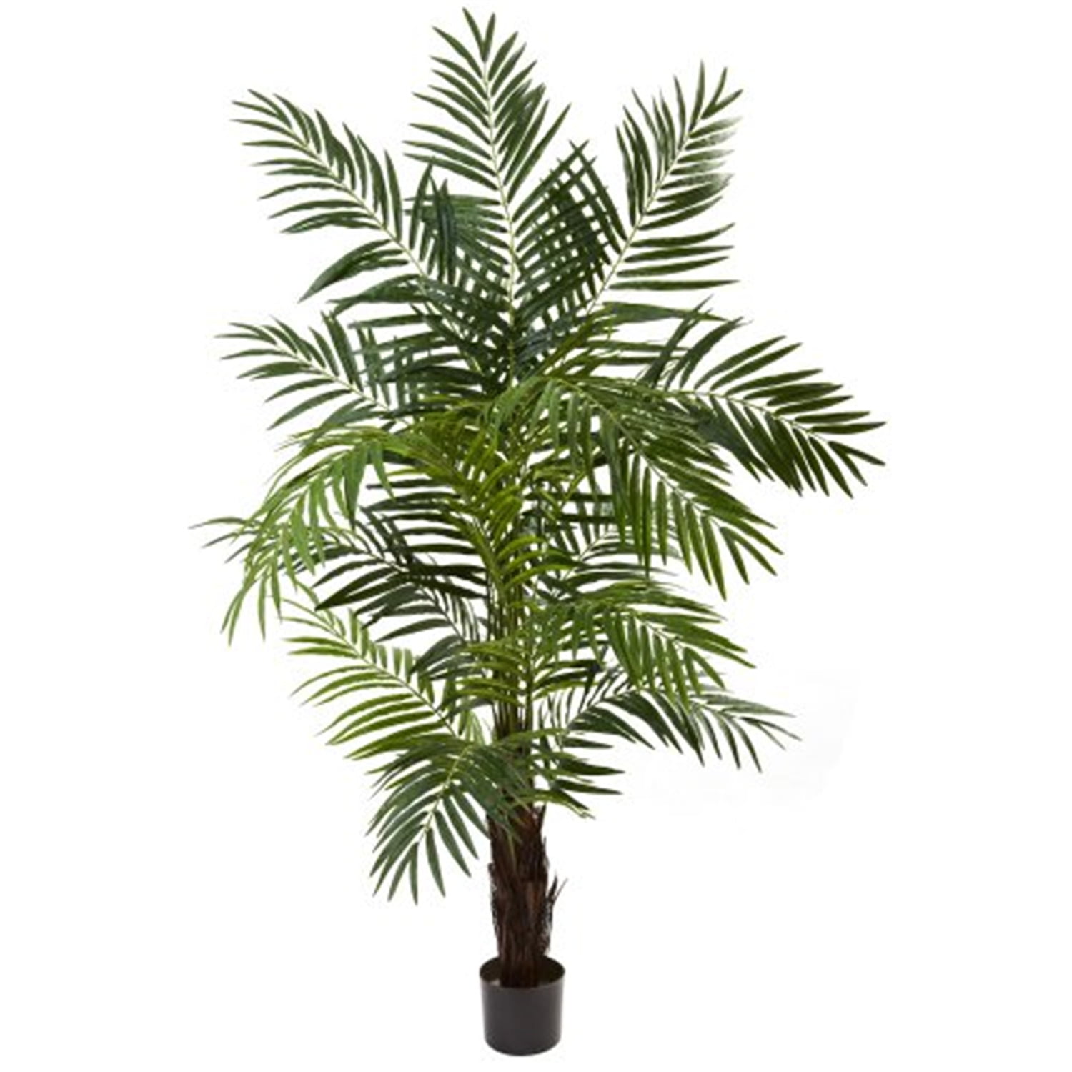 48" Green Plastic Areca Palm Tree in Black Pot