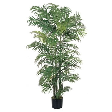 Nearly Natural 6' Areca Silk Palm Tree Green