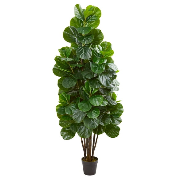 Nearly Natural 6' Fiddle Leaf Fig Artificial Tree, Green