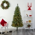 thumbnail image 1 of Nearly Natural 6' Green Snow Tip Artificial Christmas Tree Prelit Clear 300 LED Lights, 1 of 8