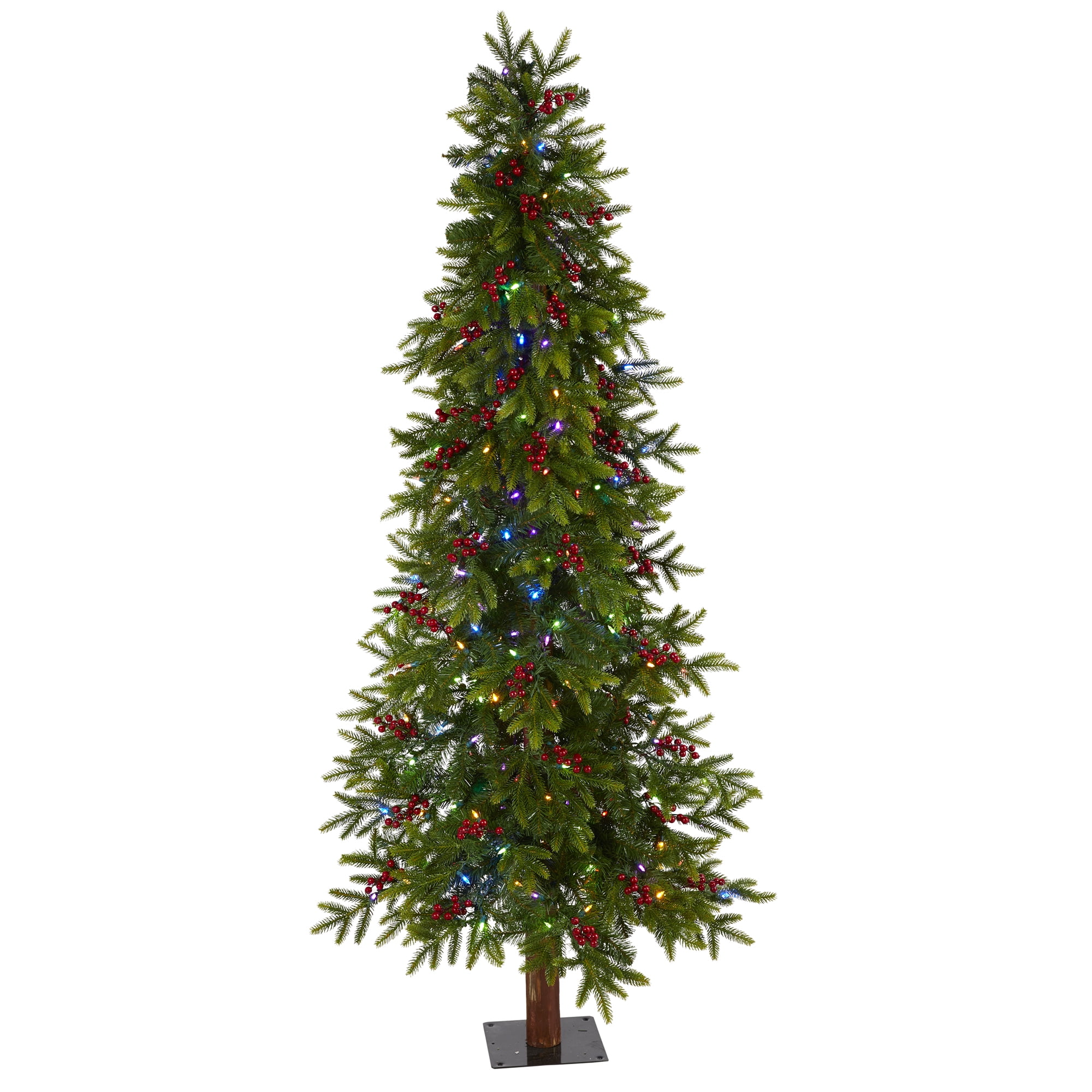 Nearly Natural 6' Prelit LED Green Fir Artificial Christmas Tree