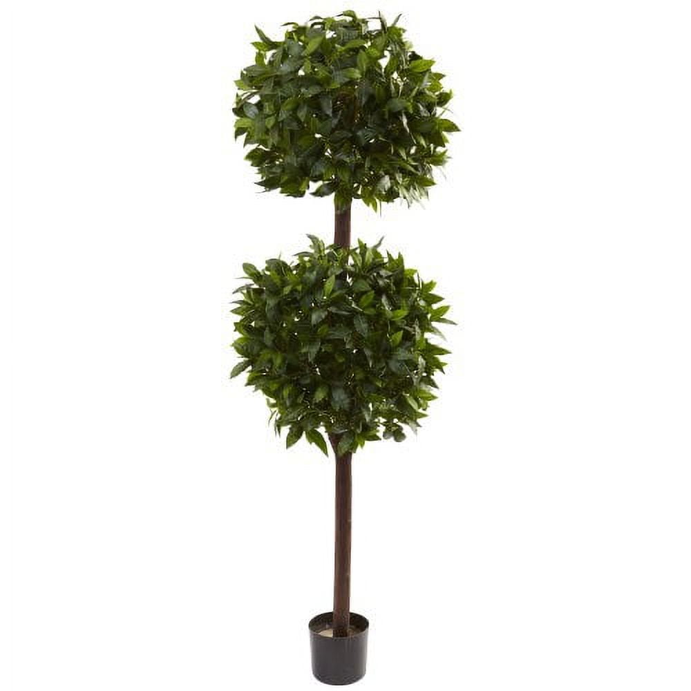 Nearly Natural 6ft Green Silk Double Ball Topiary