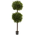 thumbnail image 1 of Nearly Natural 6' Sweet Bay Double Ball Artificial Topiary, Green, 1 of 4
