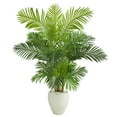thumbnail image 1 of Nearly Natural 62" Hawaii Palm Artificial Tree in White Planter, 1 of 3