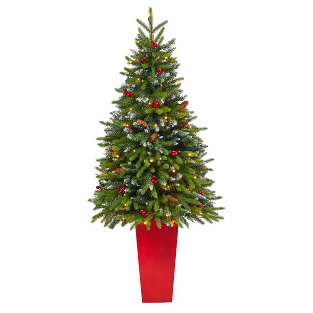 Nearly Natural 62" Snow Tipped Spruce Artificial Christmas Tree with