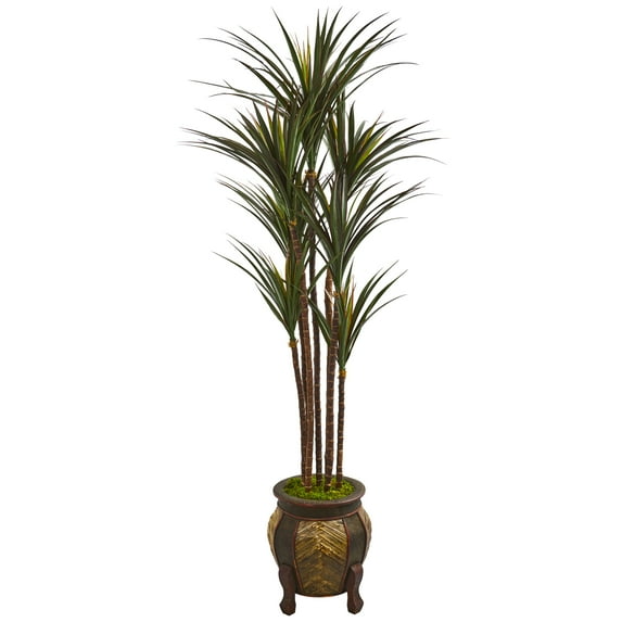 Nearly Natural 62in. Giant Yucca Artificial Tree in Decorative Planter UV Resistant