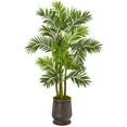 thumbnail image 1 of Nearly Natural 63" Areca Palm Artificial Tree in Ribbed Metal Planter, 1 of 2