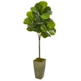 thumbnail image 1 of Nearly Natural 66in. Fiddle Leaf Artificial Tree in Green Planter (Real Touch), 1 of 2