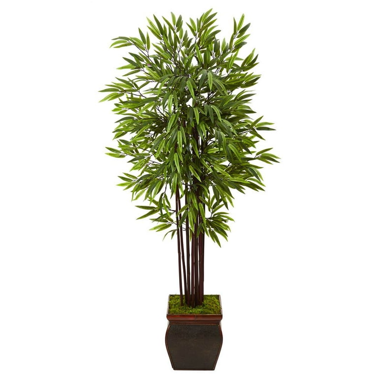 Nearly Natural 67 inch Bamboo Artificial Tree in Decorative Planter 