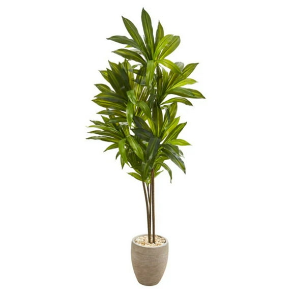 Nearly Natural 9875 68 Dracaena Artificial Plant in Sand Colored Planter (Real Touch)