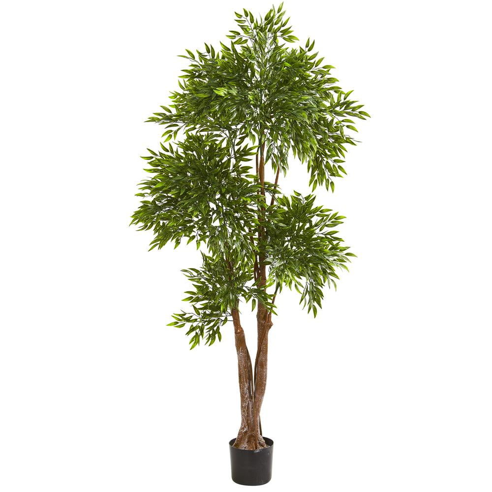 69'' Green UV-Resistant Ruscus Artificial Tree in Pot