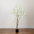 thumbnail image 1 of Nearly Natural Deluxe Cherry Blossom Artificial Potted Tree - 6' - White, 1 of 7