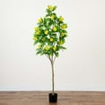 thumbnail image 1 of Nearly Natural Flowering Citrus Artificial Potted Tree - 6', 1 of 6