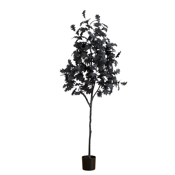 Nearly Natural 6ft. Artificial Halloween Black Oak Tree