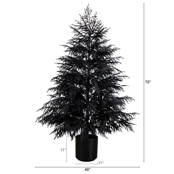 Nearly Natural Potted Norfolk Pine Halloween Artificial Tree - 6' - Unlit