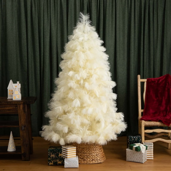 Nearly Natural Medium Pampas Grass Artificial Christmas Tree - 6 - Unlit