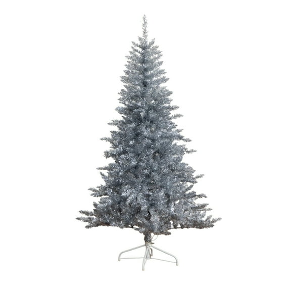 Nearly Natural Pre-Lit Tinsel Artificial Christmas Tree - 6' - Cool White LED Lights