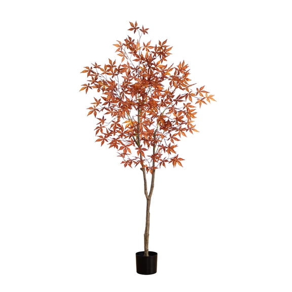 Nearly Natural Japanese Maple Artificial Potted Tree - 6' - Red