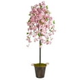 thumbnail image 1 of Nearly Natural 6ft. Cherry Blossom Artificial Tree in Decorative Metal Pail with Rope, 1 of 4