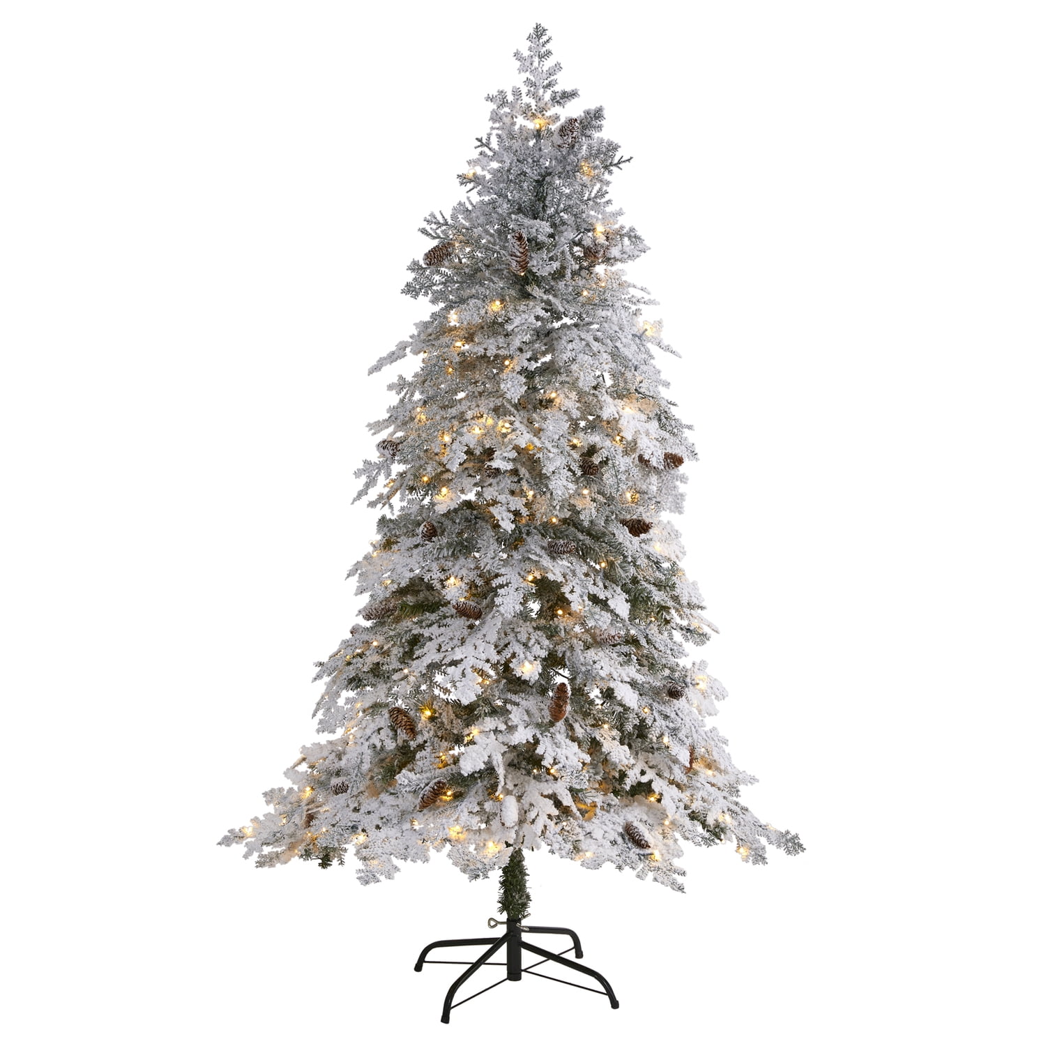 Nearly Natural 6ft. Flocked Montana Down Swept Spruce Artificial ...
