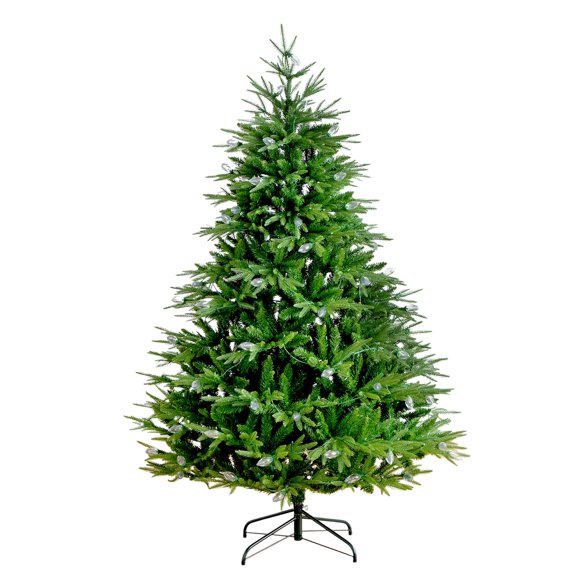 Nearly Natural 6ft. Pre-Lit Artificial Luxembourg Pine Christmas Tree with 250 Multicolored Traditional Bulb LED Lights