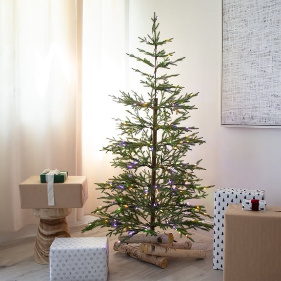 Nearly Natural Pre-lit Medium Fresh Cut Fir Artificial Christmas Tree - 6 - Dual Color LED Lights