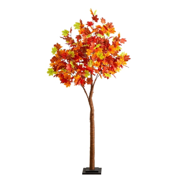 Nearly Natural Pre-Lit Maple Autumn Artificial Fall Tree - 6' - Warm White LED Lights