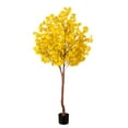 thumbnail image 1 of Nearly Natural Pre-Lit Fall Yellow Maple Artificial Potted Tree - 6' - Warm White LED Lights, 1 of 4