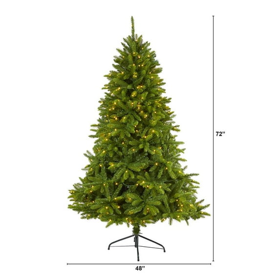 Nearly Natural 6ft. Sierra Spruce Natural Look Artificial Christmas Tree with 300 Clear LED Lights and 1357 Bendable Branches