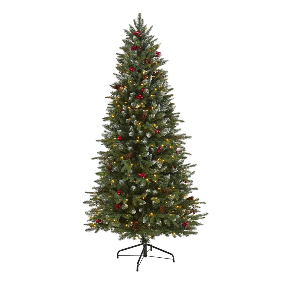 6ft Snow Tipped Portland Spruce Artificial Christmas Tree with LED Lights
