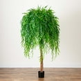 thumbnail image 1 of Nearly Natural Artificial Potted Willow Tree - 6' - Green, 1 of 7