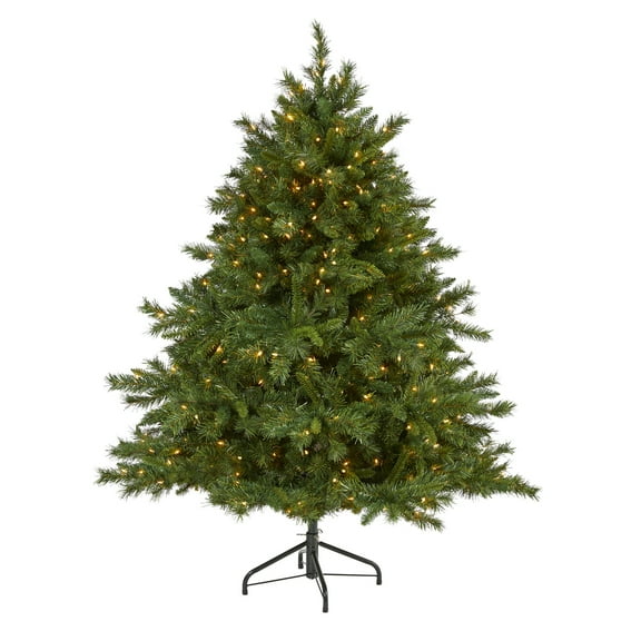 Nearly Natural 6ft. Wyoming Mixed Pine Artificial Christmas Tree with 450 Clear Lights and 1090 Bendable Branches